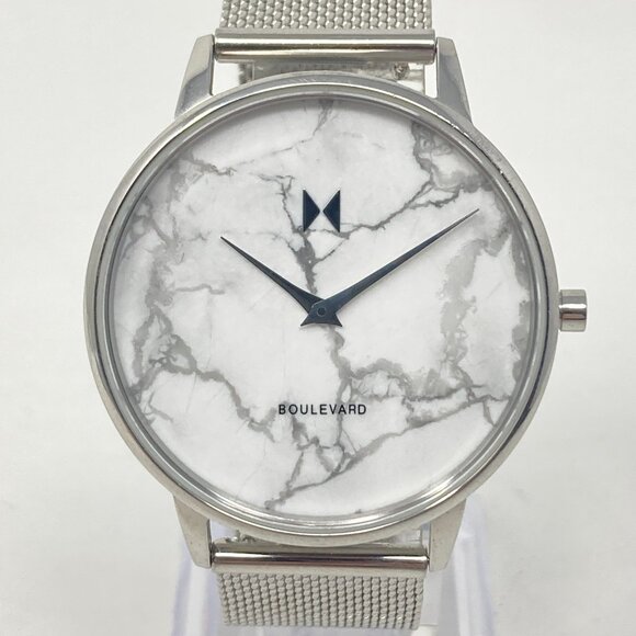 MVMT Watch Women 38mm Silver Tone Marble Dial Mesh Band New Battery main image 12